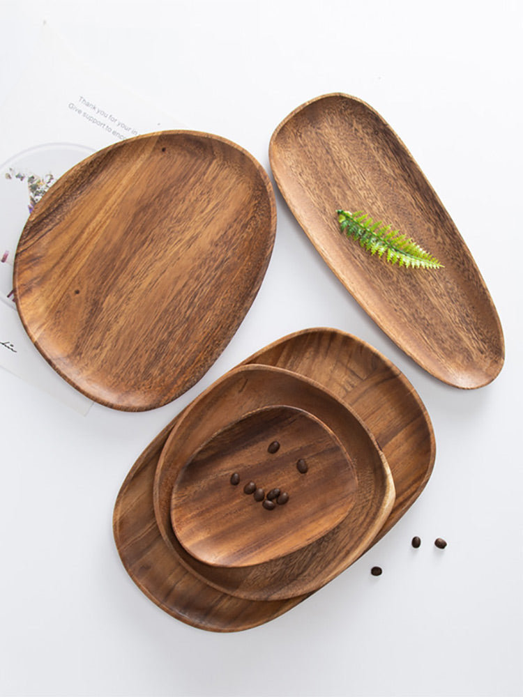 Irregular Solid Wood Plate for Nuts and Snacks