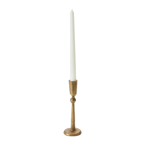 Creative Co-Op Hand-Forged Metal Taper Antique Brass Finish Candle Holder