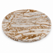 Round Natural Marble Vanity Tray, 14 Inch