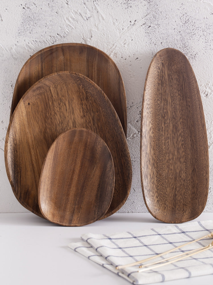 Irregular Solid Wood Plate for Nuts and Snacks