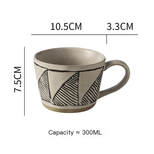 Creative Hand-Painted Ceramic Mug - Large Capacity