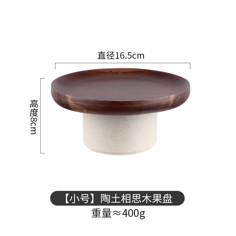 Vintage Japanese Wood Cake Stand for Home Display