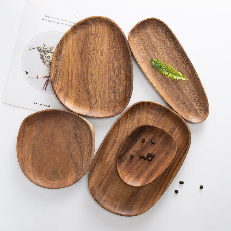 Irregular Solid Wood Plate for Nuts and Snacks