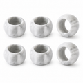 White & Gray Marble Napkin Rings, Set of 6
