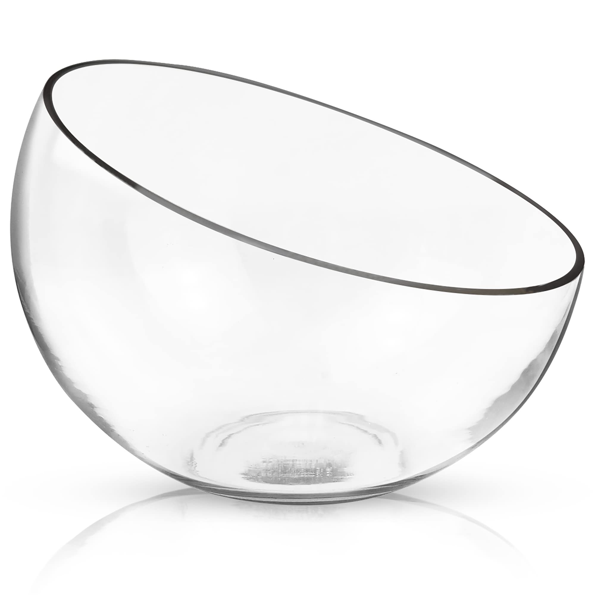 Clear Glass Slant Cut Tilted Angled Bubble Ball Decorative Serving Bowl For Buffet Centerpiece Plant Terrarium Flower Vase Snack Salad fruit Candy Dish