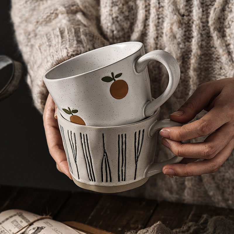 Creative Hand-Painted Ceramic Mug - Large Capacity