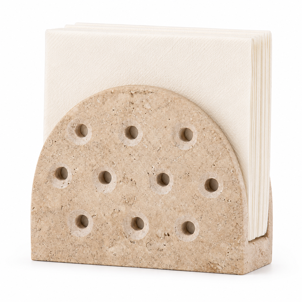 Handmade Travertine Napkin Holder