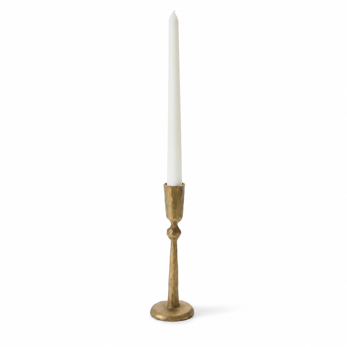 Hand-Forged Antique Brass Taper Candle Holder, 7 Inch