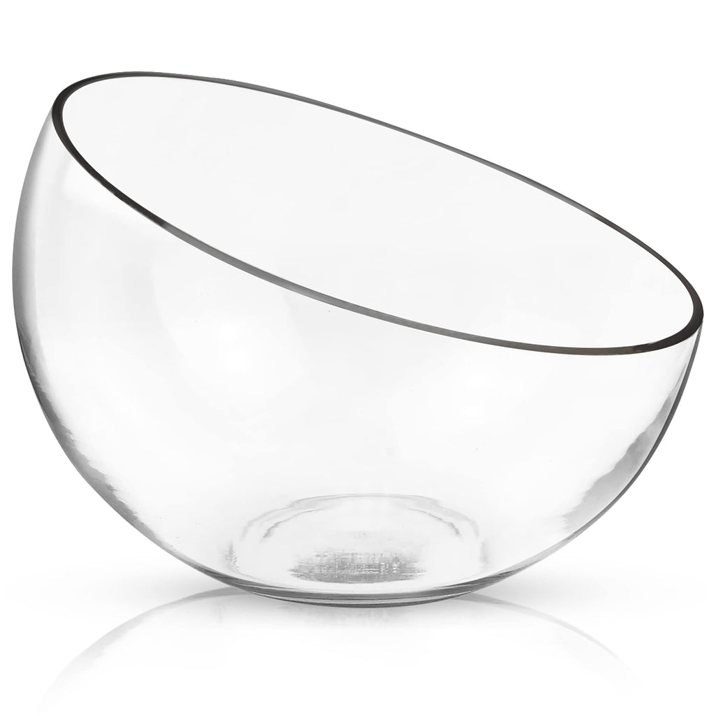Clear Glass Slant Cut Tilted Angled Bubble Ball Decorative Serving Bowl For Buffet Centerpiece Plant Terrarium Flower Vase Snack Salad fruit Candy Dish