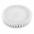 Handcrafted Makrana Marble Ruffle Bowl, 10 Inch