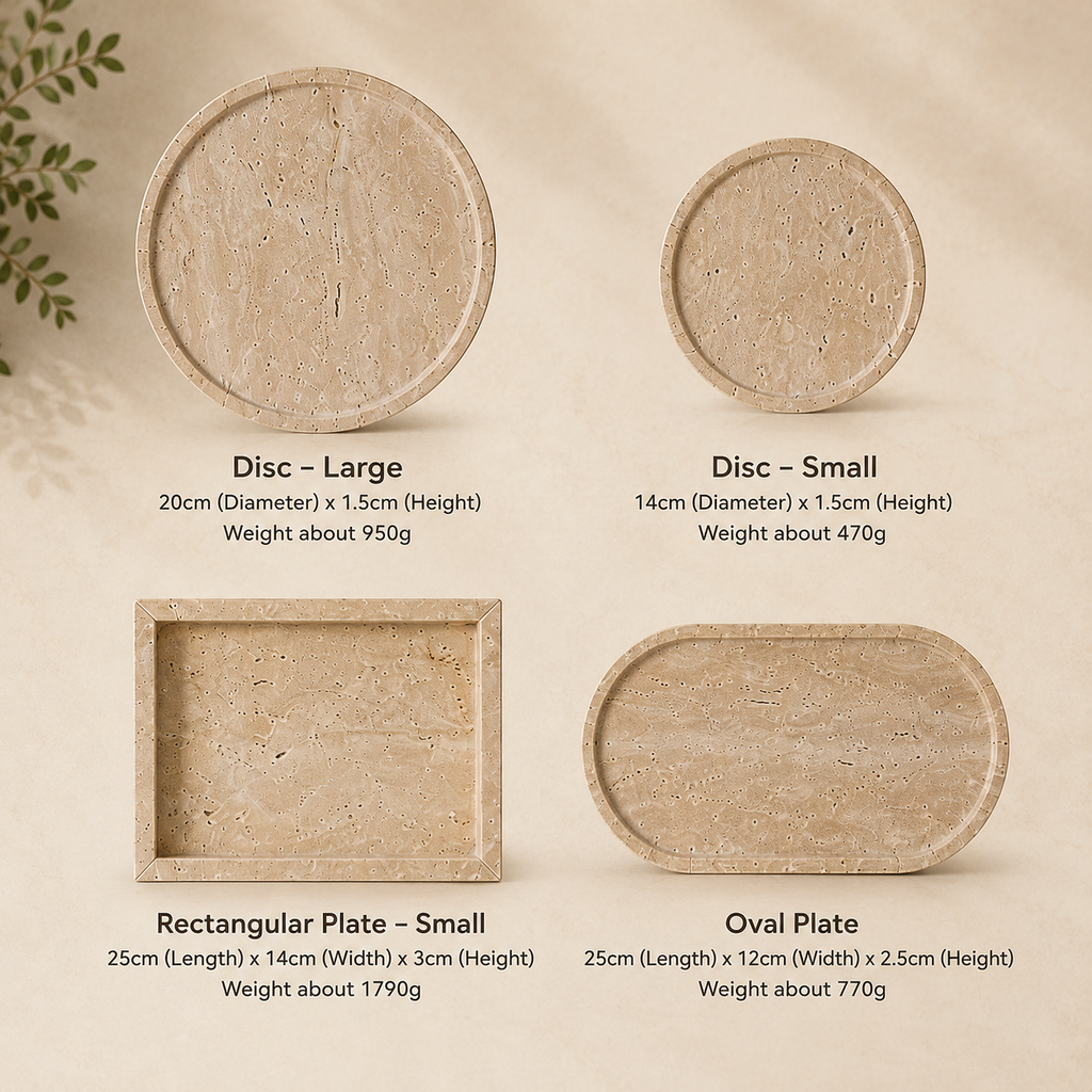 Travertine Dining & Display Tray Collection